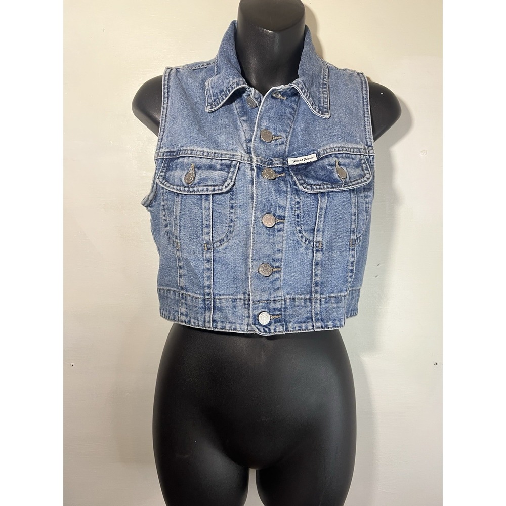 As Is-Vtg Guess Jeans Denim Crop Top Jean Jacket Sz.US Small Chic
